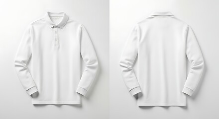 Classic Long Sleeve Polo Shirt Front and Back View A Timeless Wardrobe Essential for Everyday Style and Comfort