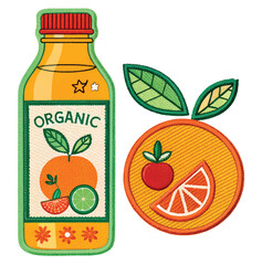 Invigorating organic juice bottle with fresh citrus fruits for a healthy lifestyle and vibrant energy, perfect for wellness campaigns and nutritional branding