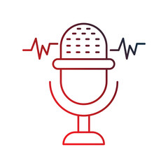 Microphone icon with white background vector stock illustration