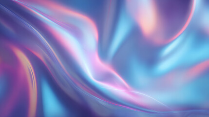 Fototapeta premium Iridescent purple glass ripple background, vibrant blue and pink fractal gradient with smooth distortion texture. Abstract luminous background, soft glow, vector illustration. Stock Vector