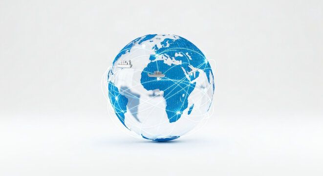 Conceptual illustration of a vibrant global network with interconnected lines and data points, symbolizing worldwide communication, digital connectivity, and modern technological infrastructure.