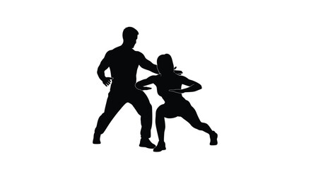 Abstract geometric silhouette design with vibrant color accents and helvetica courier typography