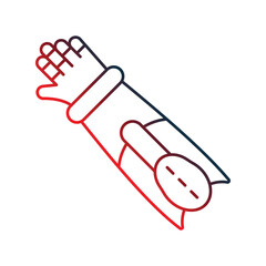 Robotic Arm icon with white background vector stock illustration