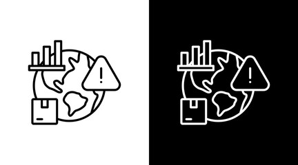 Emerging Market Risk White Icon Set Design