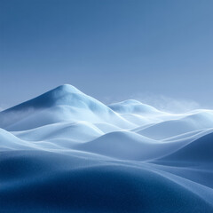 Scenic snowy mountains minimal winter landscape