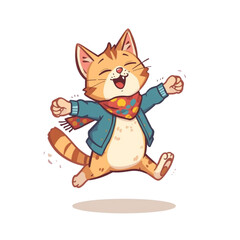 cartoon cat happy