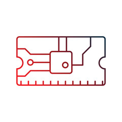 Ai Card icon with white background vector stock illustration