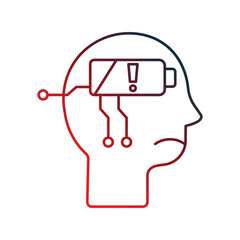 Ai Error icon with white background vector stock illustration