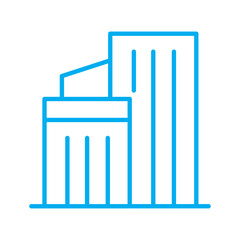 Office icon or logo isolated sign symbol vector illustration. Residential building icon, residential building line art simple line art of residential building. Simple drawing of a tall office building