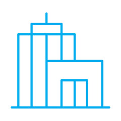Office icon or logo isolated sign symbol vector illustration. Residential building icon, residential building line art simple line art of residential building. Simple drawing of a tall office building