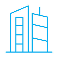 Office icon or logo isolated sign symbol vector illustration. Residential building icon, residential building line art simple line art of residential building. Simple drawing of a tall office building