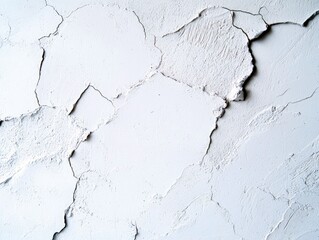 Obraz premium A detailed, abstract view of a white surface with prominent cracks and textured areas, creating a sense of age and imperfection.