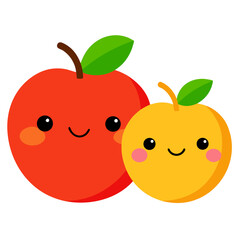  Adorable Smiling Fruit Characters on White