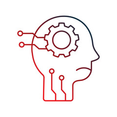 Machine Learning icon with white background vector stock illustration