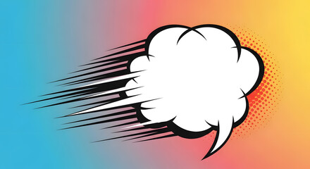 Comic Book Speech Bubble with Speed Lines