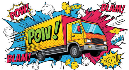 Comic Book Delivery Truck: Pow! Blam!