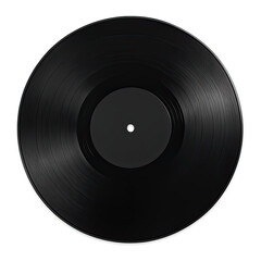 Retro Vinyl Record on Dark Background - Vintage Music Media and Analog Audio Experience - Nostalgic Black Disc - Music Recording and Turntable Culture Photography Backdrop - Isolated