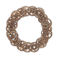 Steampunk Gears Circle Mechanical Design Fantasy Industrial Artwork Illustration