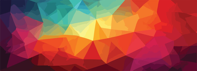 다채로운 색상의 기하학적 패턴 배경, 추상적인 폴리곤 아트워크, 현대적인 디자인