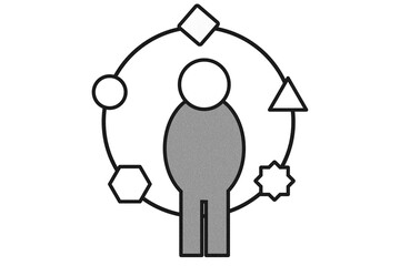 Adaptability Skill Icon illustration vector illustration in transparent background in black and white color 