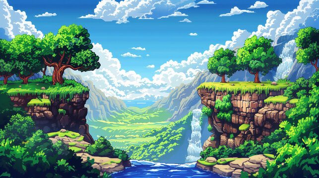 レトロゲーム背景‗ドット絵04