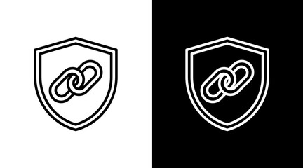 Secure Link White Icon Set Design