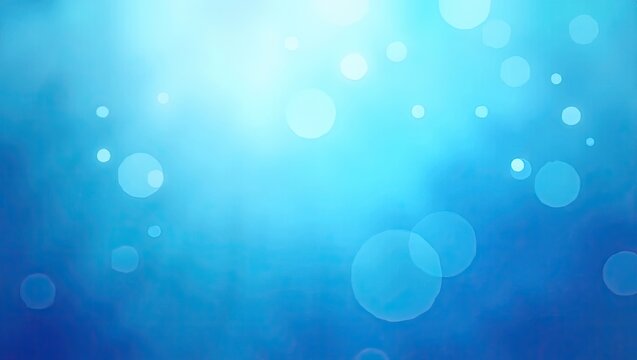 Bright and ethereal blue bokeh background features a dreamy, abstract design with soft, blurred circles of light on a gradient canvas. - Powered by Adobe
