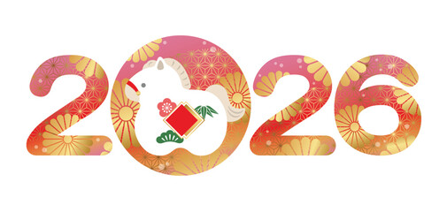 2026 Year of the Horse — New Year Greeting Symbol with Festive Zodiac Design
