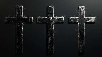 Hand drawn vector cross illustration created with brush strokes simple religious Christian symbol design isolated on white background