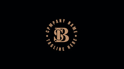 Elegant monogram logo design with oval badge and initials S and B
