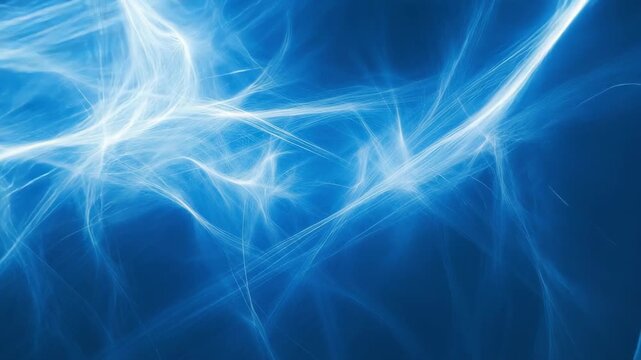 Light blue lines dance gracefully on a vibrant blue background creating a serene visual experience, light blue lines moving on blue background