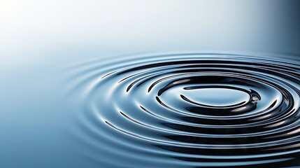 Concentric ripples spread across the surface of dark blue water, creating a mesmerizing pattern of waves.