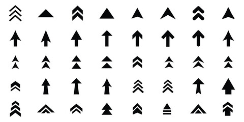 Set  swipe up arrows icons. Different black arrows sign upwards. Scroll or swipe up. Graphic vector elements for web, applications, infographic, social media. Concepts for Web and Mobile Applications.