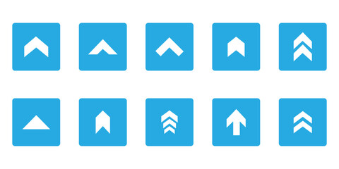 Collection of swipe up arrow icon set. blue arrow icon set with directional concepts. swipe up icons in diffrent styles, vector illustration.