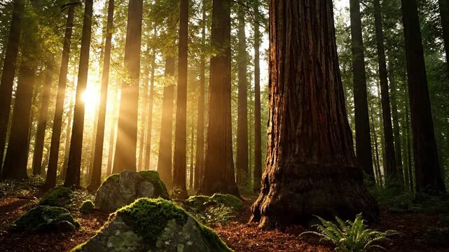 Subtle Movement of Natural Elements Focusing on the delicate sway of branches, the rustle of leaves, or the slow creep of ground fog, conveying a sense of timeless tranquility and organic life.