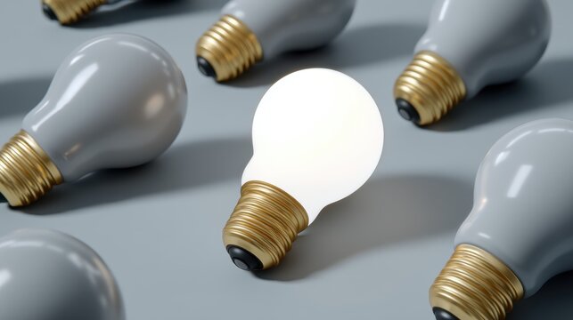 Conceptual studio photograph unique light bulb arrangements illuminating creativity