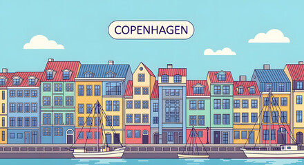 Copenhagen Canal Houses: Illustrated Colorful Architecture