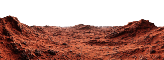 Mars surface, red rocky terrain, dark sky backdrop