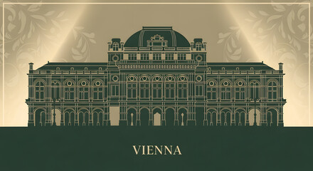 Vienna Landmark Illustration: Architectural Heritage