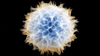 Abstract Colorful Sphere with Electric Blue and Orange Patterns