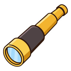 pirate spyglass monocular flat color vector illustration template design