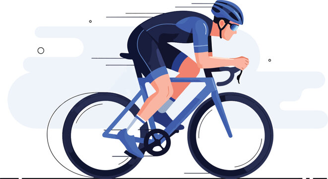 Racing cyclist illustration Vector
