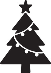 Christmas tree vector illustration with holiday decorations and festive winter design