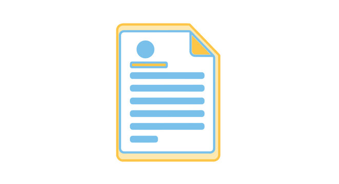 A simple illustration of a document with lines representing a form or list