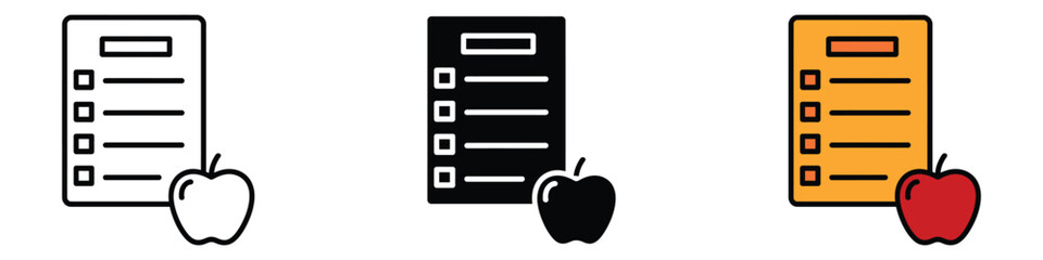 Diet plan icon vector. Healthy Eating, Grocery List, Nutrition, and Weight Loss Goals symbol. vector illustration.