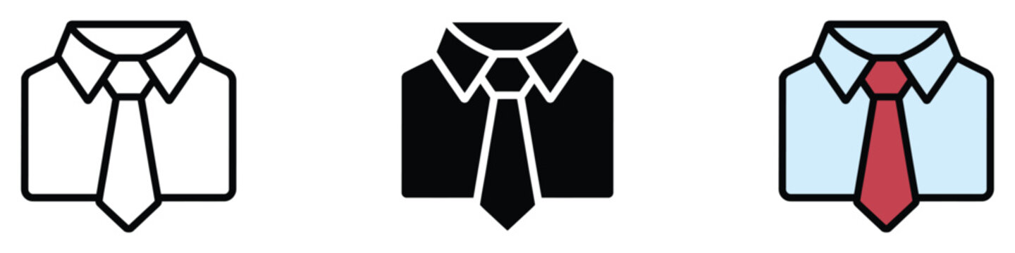 Shirt and tie icon vector. career fashion, formal clothing, and corporate identity symbol. vector illustration.