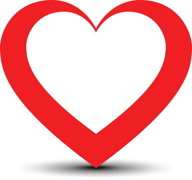 Heart shape design for love symbols, Set simple drawings heart symbols, valentines day related designs and frames, Red heart formed by Available in vector EPS format. editable vector file format.