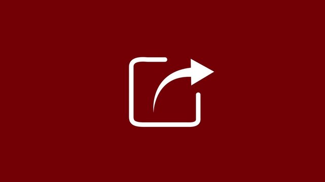 Link Share icon. Arrow symbol. Sharing sign and symbol  animation on black background.