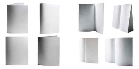 Blank Brochure Mockup Displaying Various Folded Styles and Designs, Isolated on Transparent Background