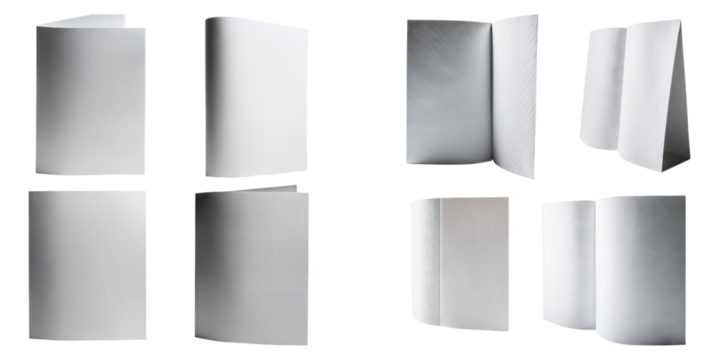 Blank Brochure Mockup Displaying Various Folded Styles and Designs, Isolated on Transparent Background